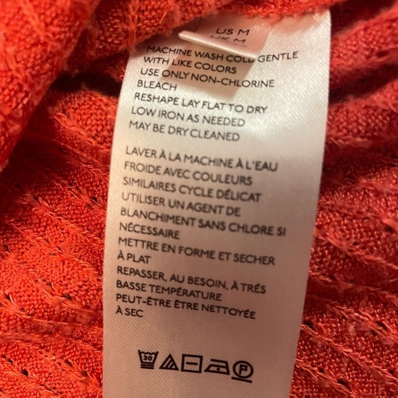 NWOT Maeve Anthropologie Addie Ruffled Hacci Pullover Top Sweater Sz M Orange - Picture 5 of 8